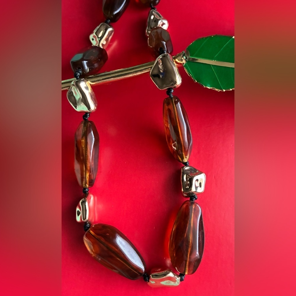 Natasha Couture Brown and Silver Necklace - Picture 2 of 6